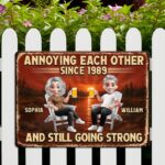 Funny Couple Garden Metal Sign
